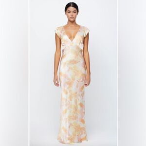Bec & Bridge Floral Maxi Dress - Peach and Cream